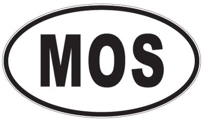 MOS - 3 Letter Initials Oval Sticker