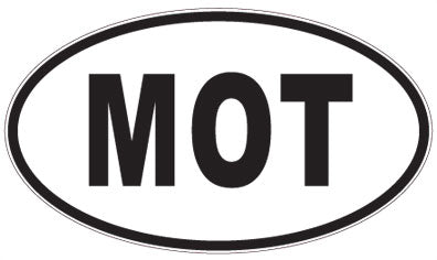 MOT - 3 Letter Initials Oval Sticker