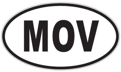 MOV - 3 Letter Initials Oval Sticker