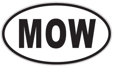 MOW - 3 Letter Initials Oval Sticker