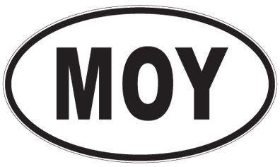 MOY - 3 Letter Initials Oval Sticker