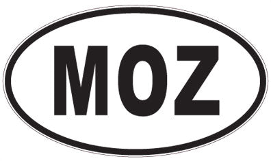 MOZ - 3 Letter Initials Oval Sticker