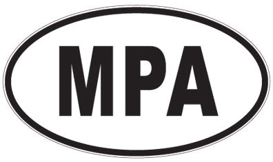 MPA - 3 Letter Initials Oval Sticker
