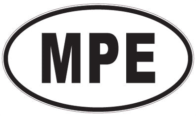 MPE - 3 Letter Initials Oval Sticker