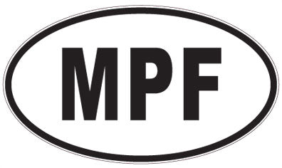 MPF - 3 Letter Initials Oval Sticker