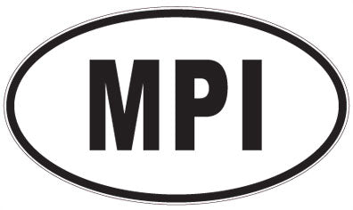 MPI - 3 Letter Initials Oval Sticker