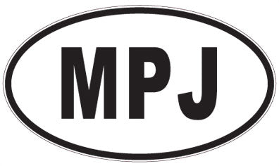 MPJ - 3 Letter Initials Oval Sticker
