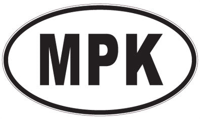 MPK - 3 Letter Initials Oval Sticker
