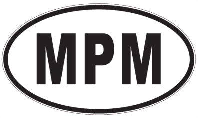 MPM - 3 Letter Initials Oval Sticker