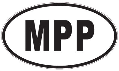 MPP - 3 Letter Initials Oval Sticker