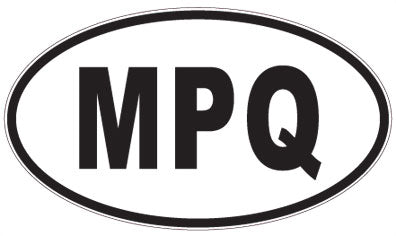 MPQ - 3 Letter Initials Oval Sticker