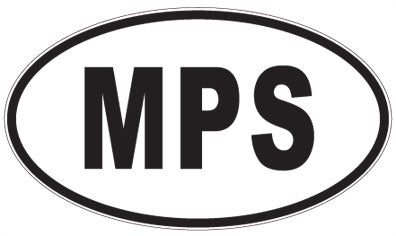 MPS - 3 Letter Initials Oval Sticker