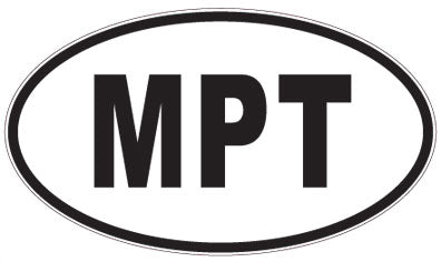 MPT - 3 Letter Initials Oval Sticker