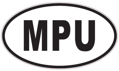 MPU - 3 Letter Initials Oval Sticker