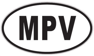 MPV - 3 Letter Initials Oval Sticker