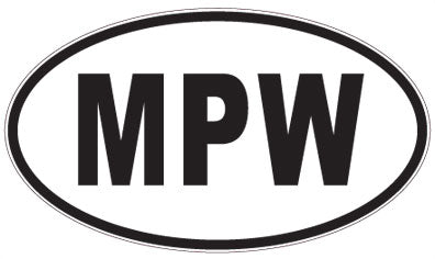 MPW - 3 Letter Initials Oval Sticker