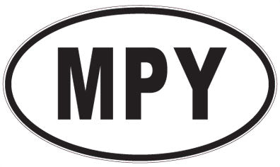 MPY - 3 Letter Initials Oval Sticker