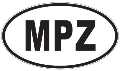 MPZ - 3 Letter Initials Oval Sticker