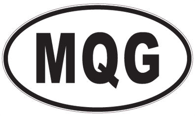 MQG - 3 Letter Initials Oval Sticker