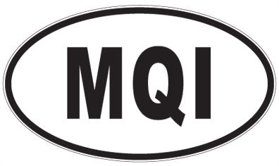 MQI - 3 Letter Initials Oval Sticker