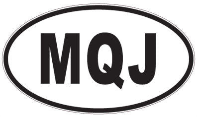 MQJ - 3 Letter Initials Oval Sticker