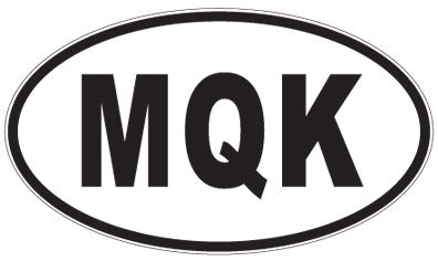 MQK - 3 Letter Initials Oval Sticker