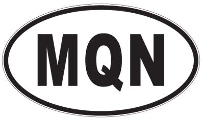 MQN - 3 Letter Initials Oval Sticker