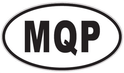 MQP - 3 Letter Initials Oval Sticker
