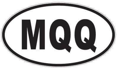 MQQ - 3 Letter Initials Oval Sticker