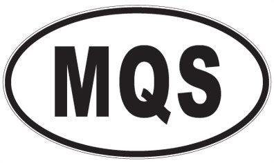 MQS - 3 Letter Initials Oval Sticker