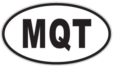 MQT - 3 Letter Initials Oval Sticker