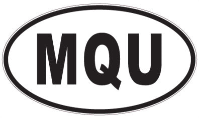 MQU - 3 Letter Initials Oval Sticker