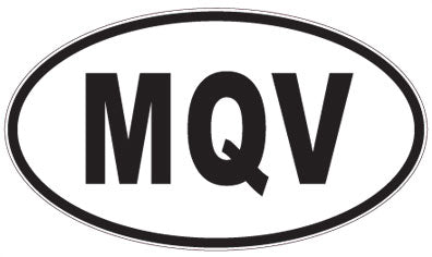 MQV - 3 Letter Initials Oval Sticker
