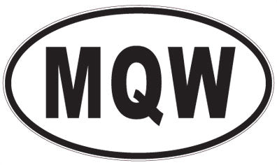 MQW - 3 Letter Initials Oval Sticker