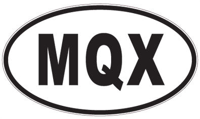 MQX - 3 Letter Initials Oval Sticker