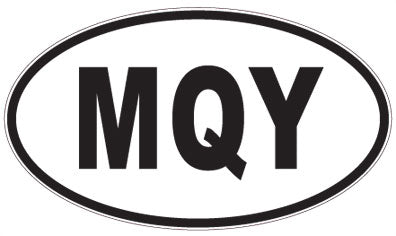 MQY - 3 Letter Initials Oval Sticker