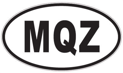 MQZ - 3 Letter Initials Oval Sticker