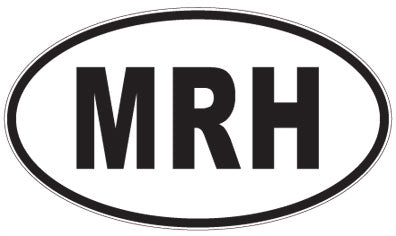 MRH - 3 Letter Initials Oval Sticker