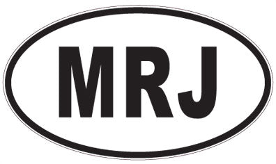 MRJ - 3 Letter Initials Oval Sticker