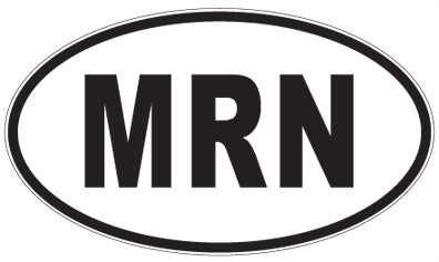 MRN - 3 Letter Initials Oval Sticker
