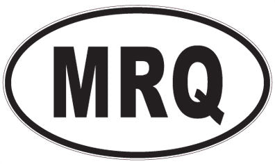 MRQ - 3 Letter Initials Oval Sticker