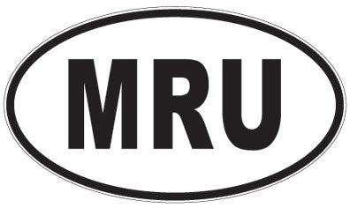 MRU - 3 Letter Initials Oval Sticker