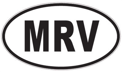 MRV - 3 Letter Initials Oval Sticker