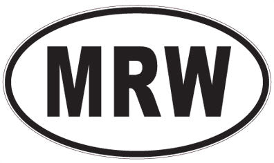 MRW - 3 Letter Initials Oval Sticker