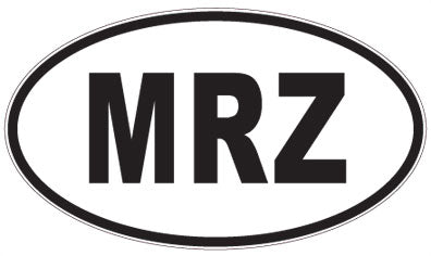 MRZ - 3 Letter Initials Oval Sticker