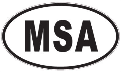 MSA - 3 Letter Initials Oval Sticker