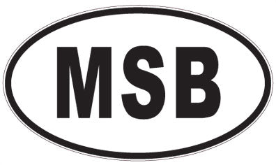 MSB - 3 Letter Initials Oval Sticker