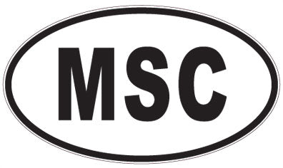 MSC - 3 Letter Initials Oval Sticker