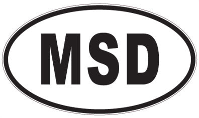 MSD - 3 Letter Initials Oval Sticker