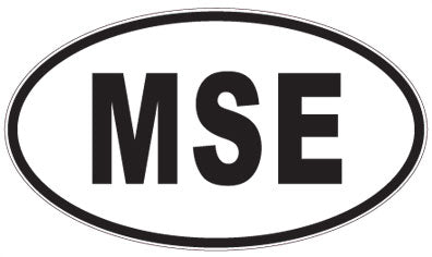 MSE - 3 Letter Initials Oval Sticker